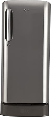 LG 190 L 3 Star Direct Cool Single Door Refrigerator(GL-D201APZW.APZZEBN, Shiny Steel, Base Stand with Drawer,Smart Inverter Compressor)