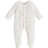 Mud Pie baby-girls Mud Pie Children's Rosette Polka Dot Sleeper