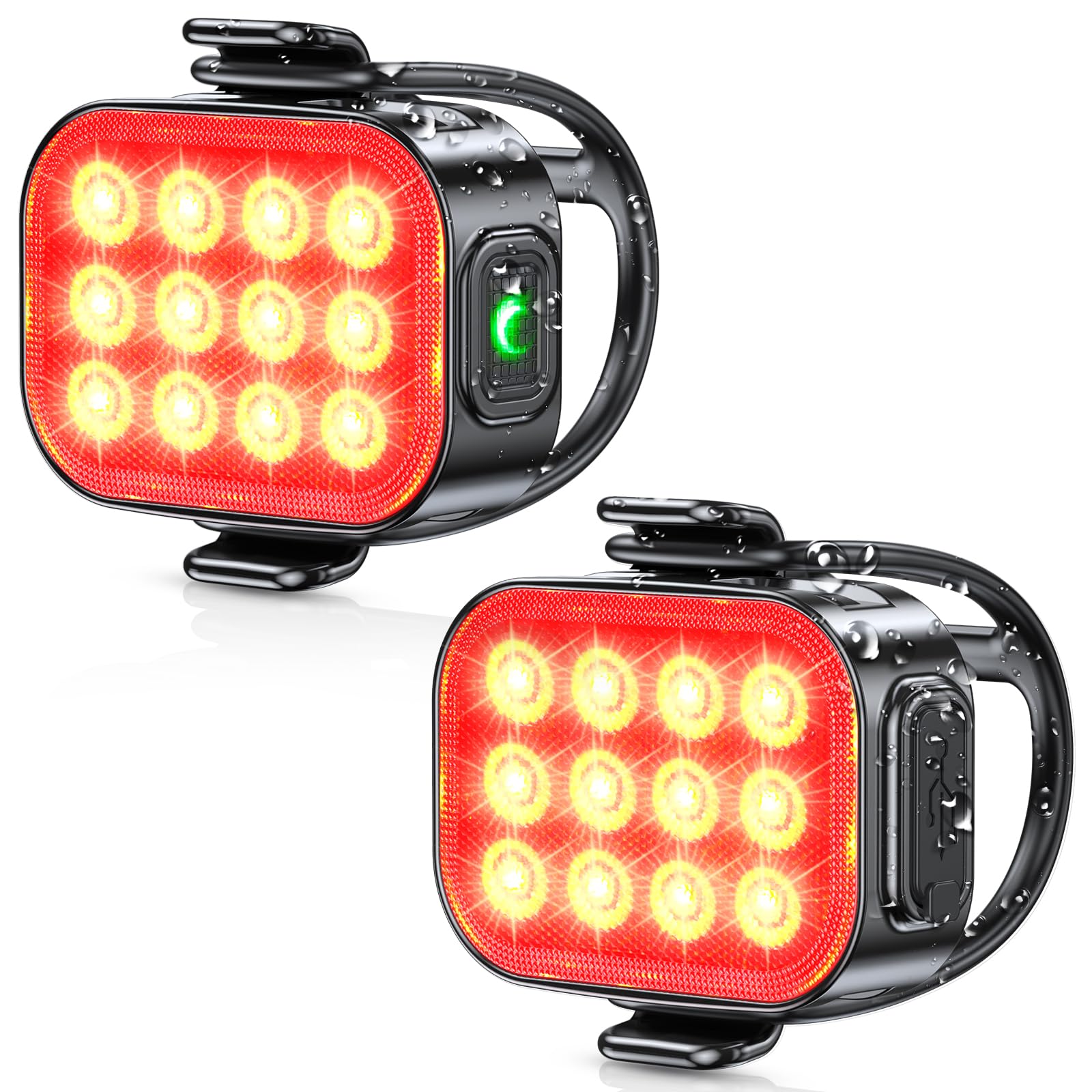 Photo 1 of ISEYOU Bike Tail Light [2 Packs], USB Rechargeable Rear Bike Light for Night Riding, 6 Light Modes, IP65 Waterproof & Drop Resistant LED Bicycle Rear Light for Men Women Kids Road Mountain Cycling