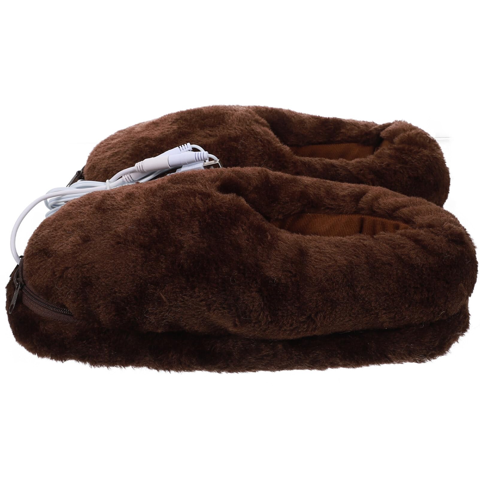 1 Pair USB Electric Heating Slippers Heated Feet Warmers Winter Heated Plush Shoe Comfortable Warm Shoe Foot Warmer Size