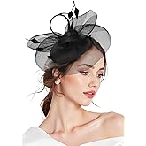 Zando 2025 Fascinators Hats for Women Ken-Tucky Derby Flower Tea Hat Mesh Feathers Headband Hair Clip for Wedding Cocktail