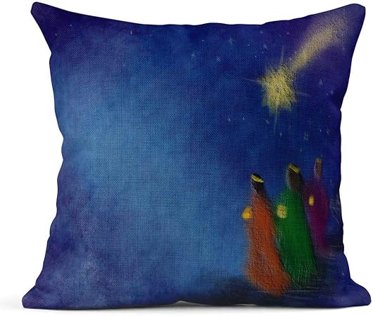 Stella Di Natale Per Presepe.Kinhevao Cuscino Da Lancio Epifania Tre Re Magi Stella Di Natale Presepe Artistico Astratto Magi Cometa Lino Cuscino Cuscino Decorativo Per La Casa Amazon It Casa E Cucina
