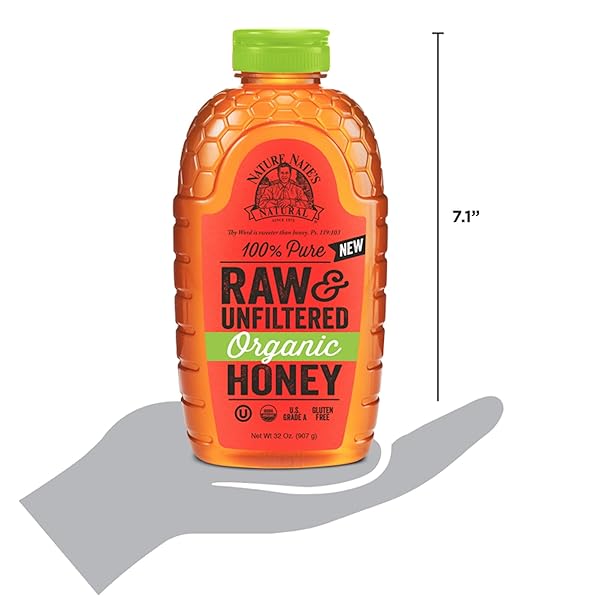 NATE’S ORGANIC 100% PURE, RAW & UNFILTERED HONEY – USDA CERTIFIED ORGANIC – 32OZ. SQUEEZE BOTTLE