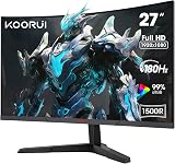 KOORUI 27 Inch Gaming Monitor 1080P Curved 180Hz VA 1ms Adaptive Sync HDMI DP