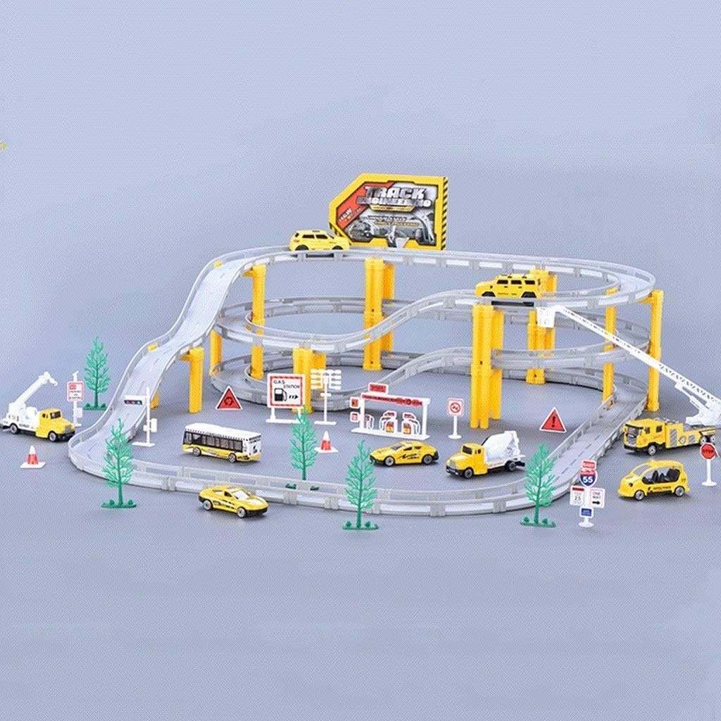 HXGLTracks Children's Toy Electric Rail Car Racing Track Puzzle Track