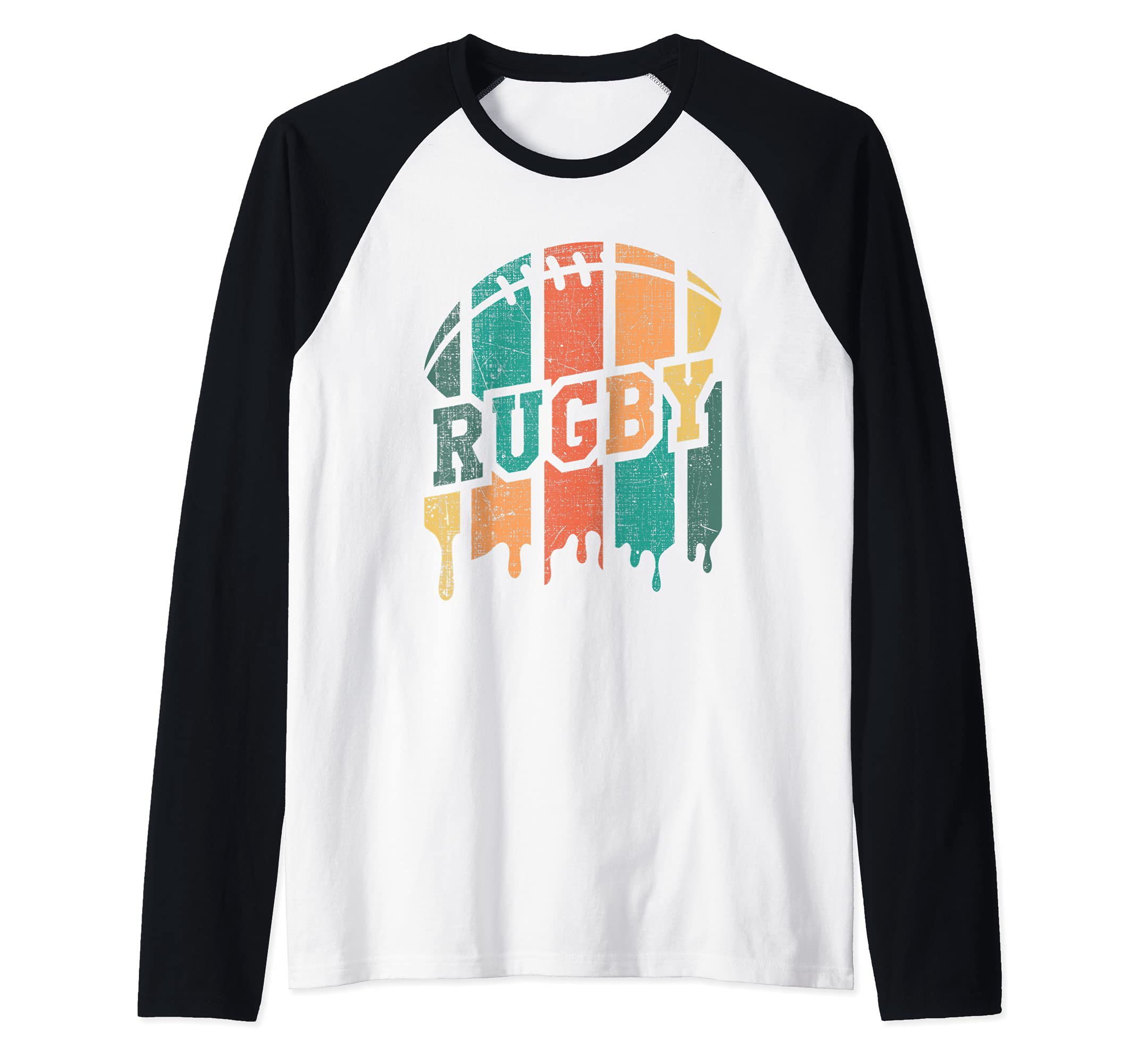 Vintage Retro Rugby Player Rugby Fan Rugby Coach Raglan Baseball Tee