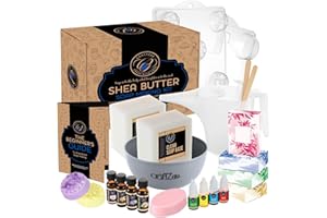 DilaBee CraftZee DIY Soap Making Kit - Shea Butter Soap Supplies with Molds, Fragrance Oils for Melt and Pour Soap Crafting