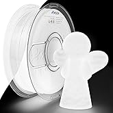 AMOLEN 3D PLA Printer Filament, 1.75mm Glow in The Dark White PLA Filament for 3D Printing, Best with UV Lamps, 1kg Spool (2.2lbs), Dimensional Accuracy +/- 0.02 mm, Fit Most FDM 3D Printers