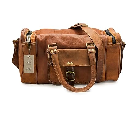 CRAFAT 20 100% Pure Leather Unisex Travel Brown Casual Duffle/Gym Bag