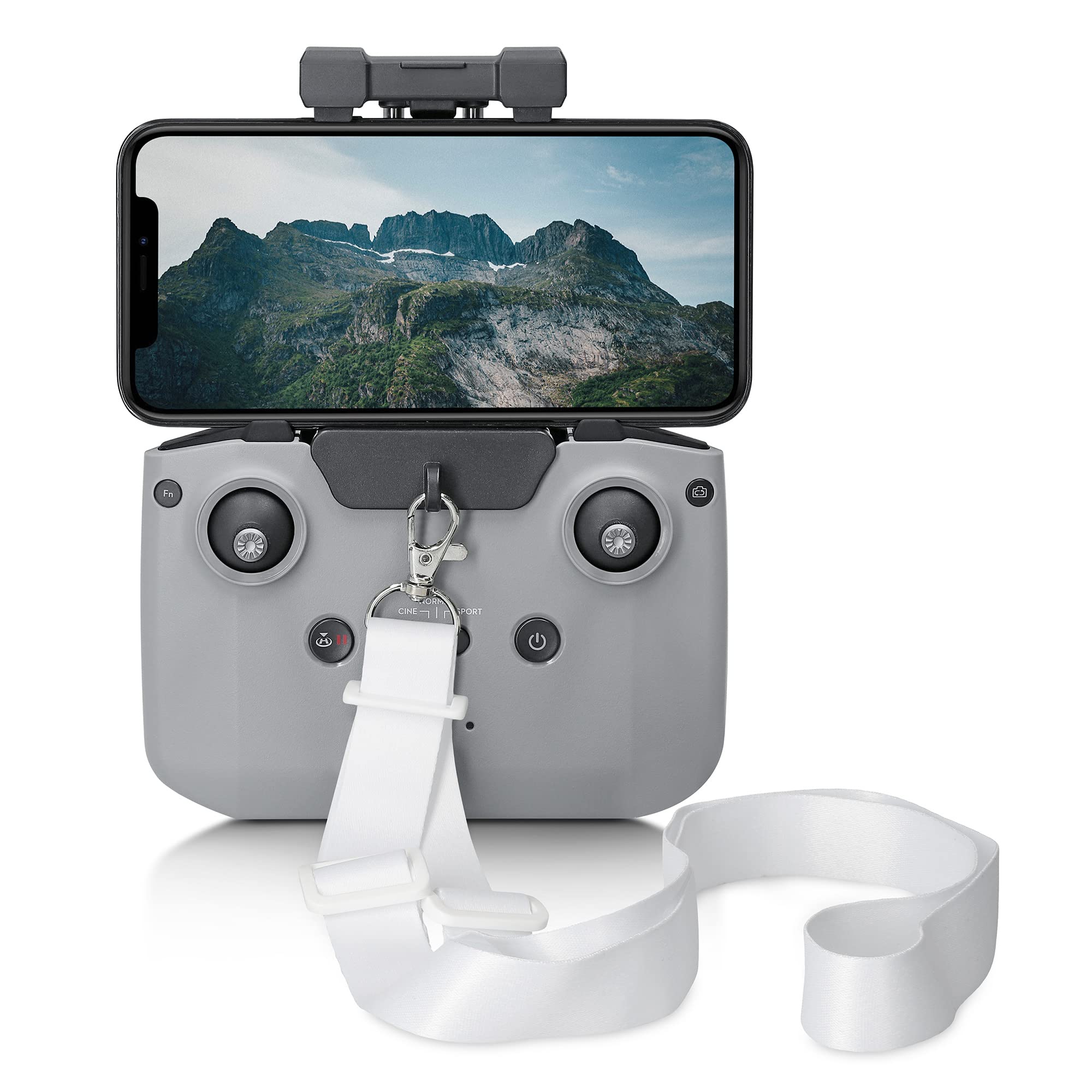 kwmobile Lanyard Attachment Compatible with DJI Mavic Mini 2 / Air 2/2S / Mavic 3 - Attachment for Phone w/Lanyard - White