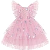 IMEKIS Toddler Kids Girls Confetti Stars Birthday Princess Dress Tulle Boho Cake Smash Photo Shoot Outfit for 3-10T