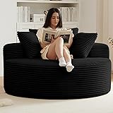 HZANHY 55''L Oversized Round Chaise Longue Chair