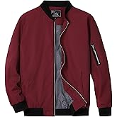 QLZ Men's Bomber Jackets Varsity Flight Jacket For Men Casual Lightweight Windbreaker Windproof Track Puffer Coat