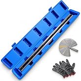24 Inch Machinist Precision Straight Edge for Cylinder Heads and Blocks | Hardened Steel Engine Straightedge with Feeler Gauge, Gloves and Storage Case for Checking Flatness and Warpage