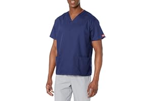 Dickies EDS Signature Scrubs for Women and Scrubs for Men, Unisex One Pocket V-Neck Top in Soft Brushed Poplin 83706