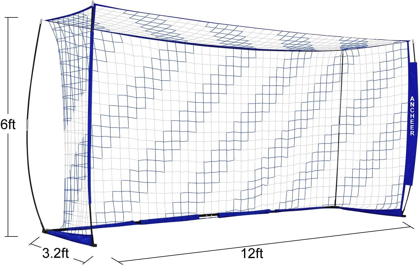 ANCHEER Portable Soccer Goal Net for Kids/Adults - Quick Set-Up Soccer Net for Backyard（12 x 6 ft） : Sports & Outdoors