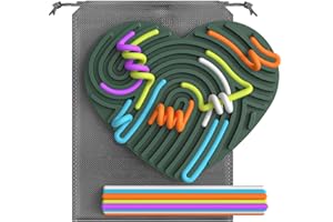 RuRu Monkey Sensory Activity Board, Silicone Fidget Toy for Calming, Stress, Anxiety, ADHD & Autism | Silent, No Mess | Kids 3+ & Adults | Includes Portable Travel Bag & 13 Strings(Green)