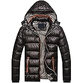 ANAJONRI Mens Work Coat Men's Hooded Winter Coat Warm Puffer Jacket Thicken Cotton with Hood