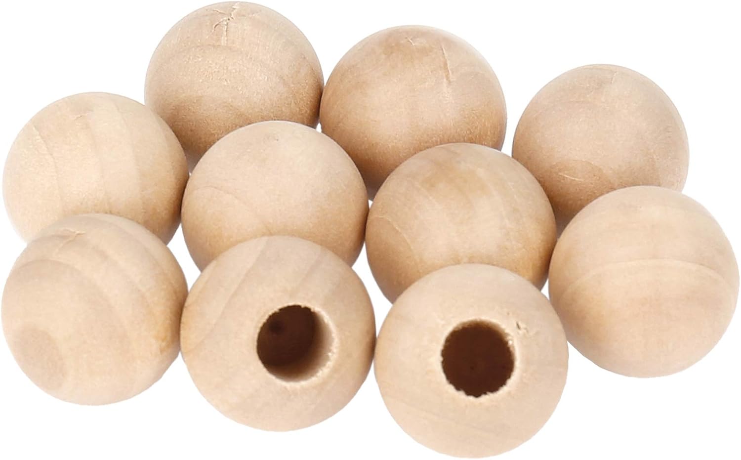 Holzkugeln Ohne Bohrung 20 Mm – 50 Stück, Aus Buchenholz, Für Bastelarbeiten