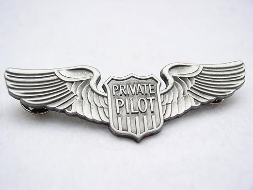 Private Pilot Flight Wings Large Pin Private Airplane Flight School Badge