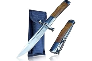 WPKOPYA 9.3-inch DeHong YMX-ZDD1 Folding knife with 3.9-inch sharp blade and (stainless steel + log) handle is suitable for outdoor, tactical, survival and EDC