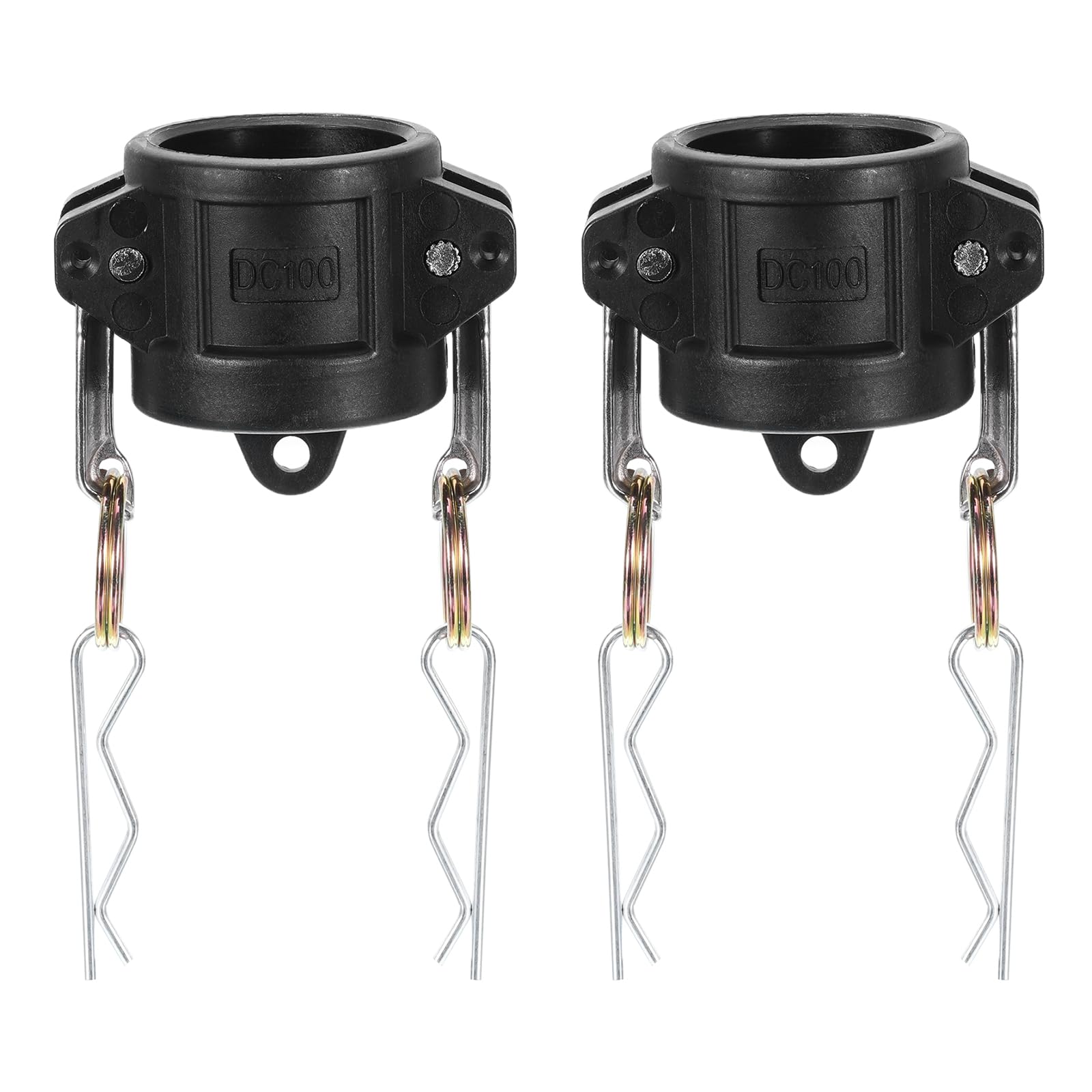 PATIKIL Poly Cam Lock Fittings, 2 Pcs 1" Part DC Dust Cap Cam Groove Hose Fittings Polypropylene Cam Lock Fittings, Black