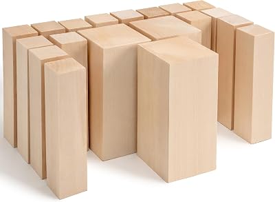 BeaverCraft Basswood Carving Blocks BW19 Unfinished Wood Blocks Set