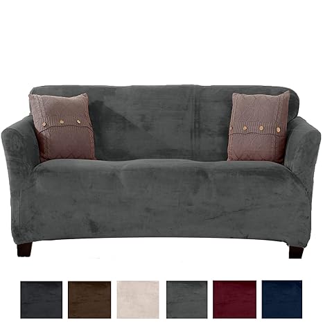 Amazon.com: Great Bay Home Modern Velvet Plush Strapless Slipcover ...