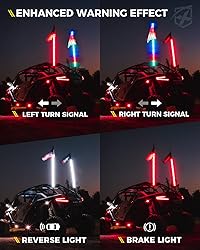 Xprite 2PC 2FT Spiral RGBW LED Whip Light with