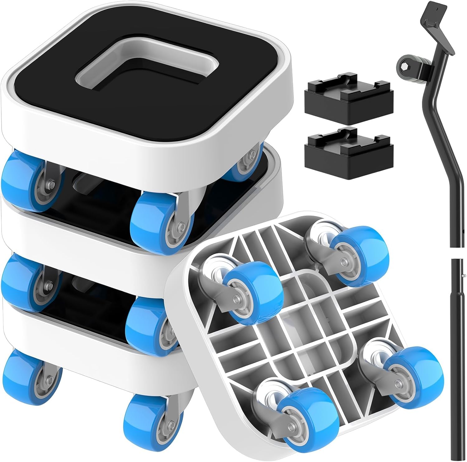 Photo 1 of ?Newly Upgrade?Furniture-Sliders-Dolly-Movers with 5 Wheels and Unique Patent Anti-Slip Groove Design,Blue Wrench Organizer