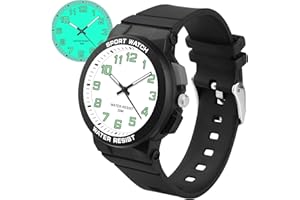DTKID Kids Watches Teenager Boys,Kids Analog Watch 5ATM Waterproof with Backlight,Teenager Children Watch Easy to Read Dial 5-16