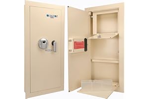 Barska 0.83 Cu Ft Biometric Wall Safe – Fingerprint Security Safe with Digital Keypad, Left-Opening Door – Hidden In-Wall Installation Between Standard Wall Studs