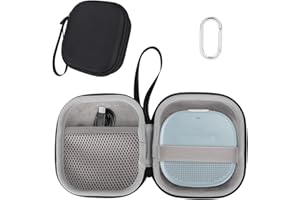 Protective Case for Bose SoundLink Micro 2nd Gen Portable Bluetooth Speaker, Nylon & EVA Shell with Carabiner & Mesh Pocket S