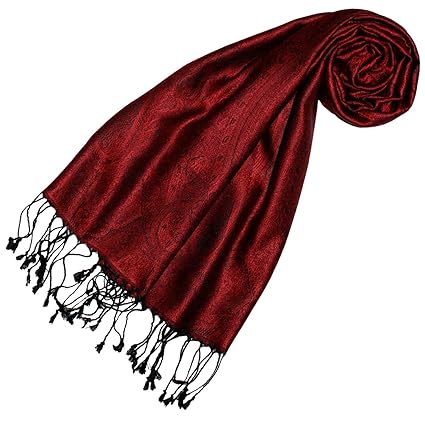 Lorenzo Cana Luxus Damen Seidenschal Schal 100% Seide jacquard gewebt harmonische Farben mit Fransen 35 x 160 cm Paisley Must