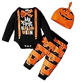 VICUECY My 1st Valentines Baby Boy Outfits Newborn Boy Clothes Long Sleeves Romper Love Heart Pants with Hat 3Pcs 0-18 Months