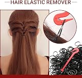 Hanyousheng 1000 Pcs Hair Elastics Black with 2 Tools Braiding Remover Hook view 6