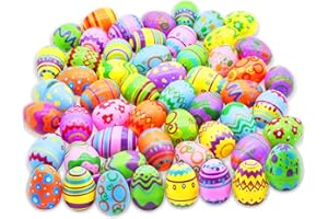 JOYIN 48 Pcs Plastic Printed Bright Easter Eggs 2.3" Tall for Easter Hunt, Basket Stuffers Fillers, Classroom Prize Supplies, Filling Treats and Party Favor