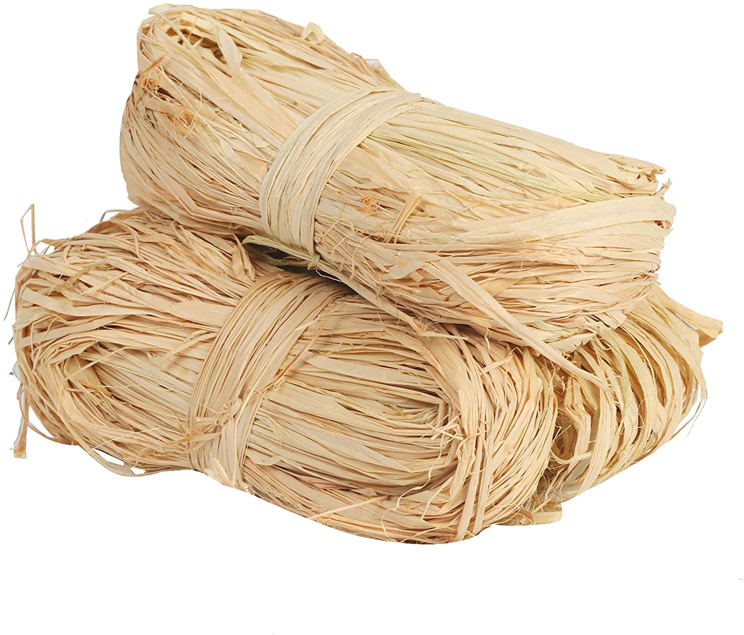 Namvo Natural Raffia Ribbon 150g for Gift Wrapping Florist Bouquets Decoration Ties 3 Bundles DIY Craft Weaving Garden Use Tying Plants Vegetables Hanging Tags