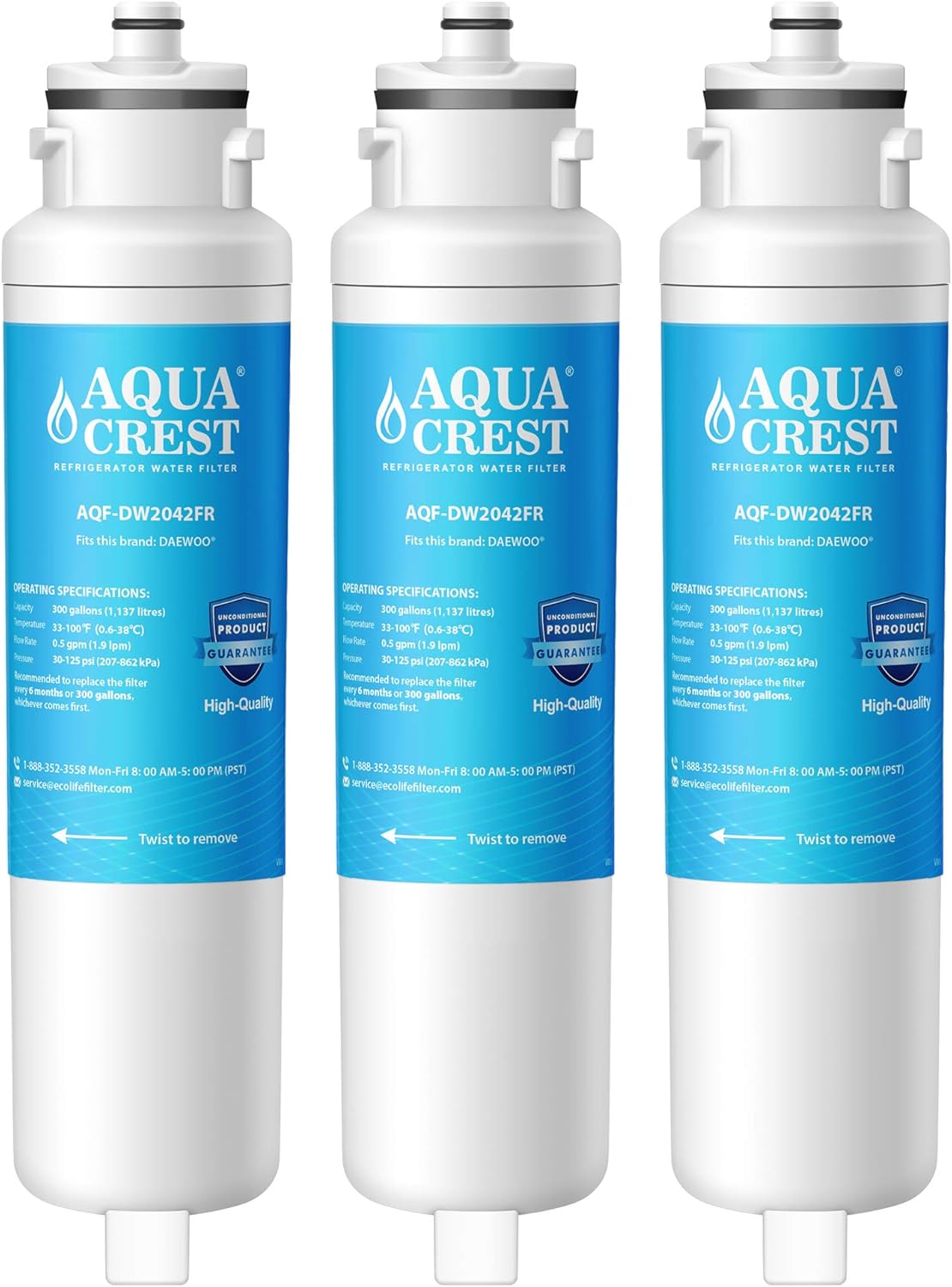 AQUACREST DW2042FR09 Refrigerator Water Filter, Compatible