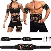 Ab Stimulator Muscle Toner Belt - Power Ab Electronic Muscle Stimulator with 6 Modes 18 Intensity Levels, Ab Stimulator for Men & Women - Abdominal Muscle Stimulator Belt for Home, Office, Gym 3 Pack