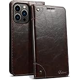 SINIANL Compatible with iPhone 16 Pro Max Wallet Case, for iPhone 16 Pro Max Case Wallet with Magnetic Kickstand Credit Card Holder Leather Folio Case Flip Cover for iPhone 16 Pro Max Brown