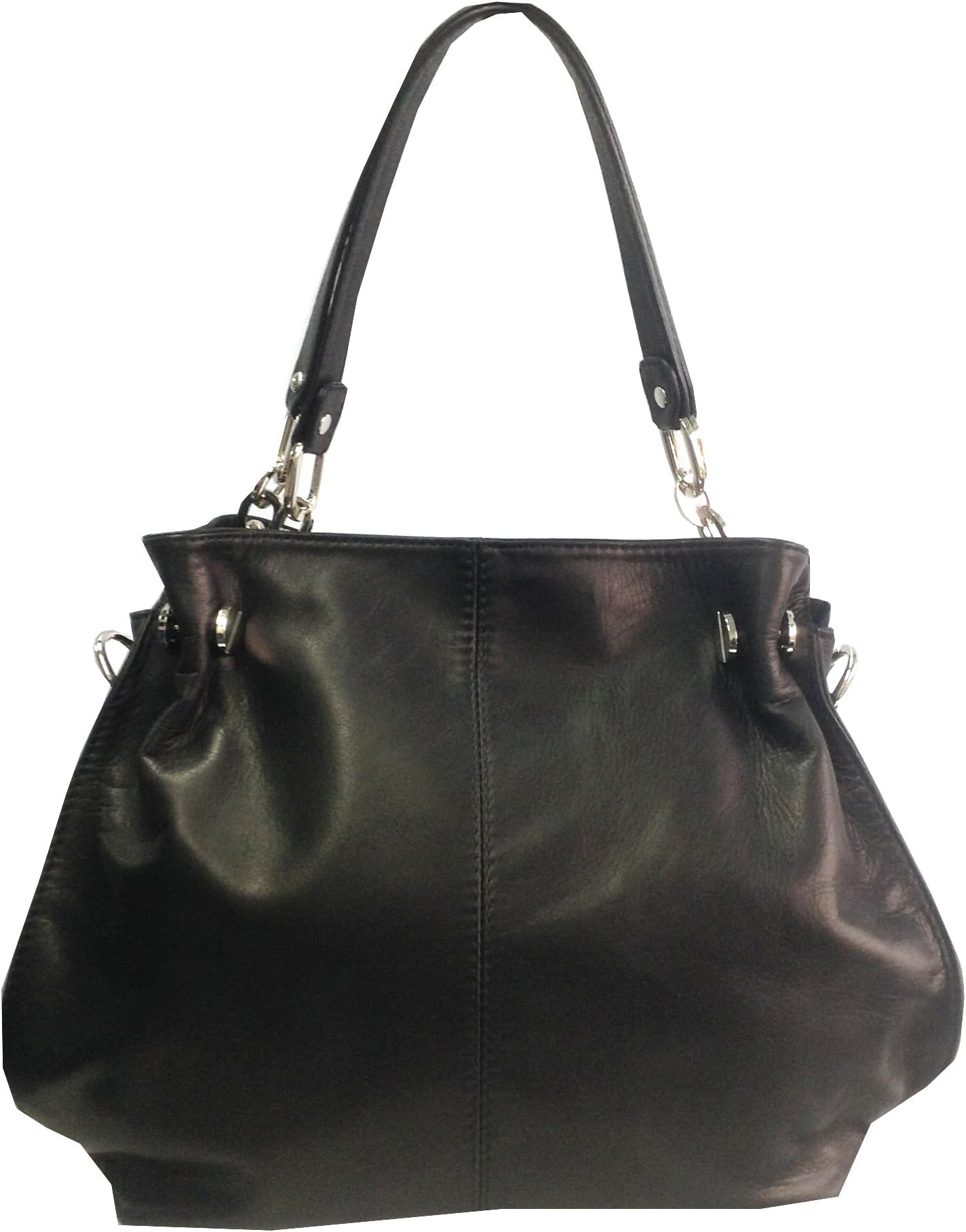 Beautiful Soft Black Italian Leather Hobo Bag, Shoulder Bag or Handbag with Removable Strap