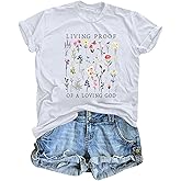 Kelxjia Christian Shirts for Women Boho Floral Graphic Tees God Bible Verse Religious Faith Tshirt Wildflower Inspiration Top