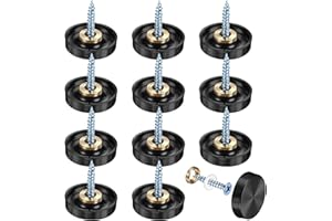 M METERXITY 12-Pack Screw Covers Caps, 0.86" Dia Stainless Steel Brushed Mirror Decorative Screws Cap Nails Fasteners for Sign Advertising Hardware/Bathroom Upholstery Head Covers [Black]