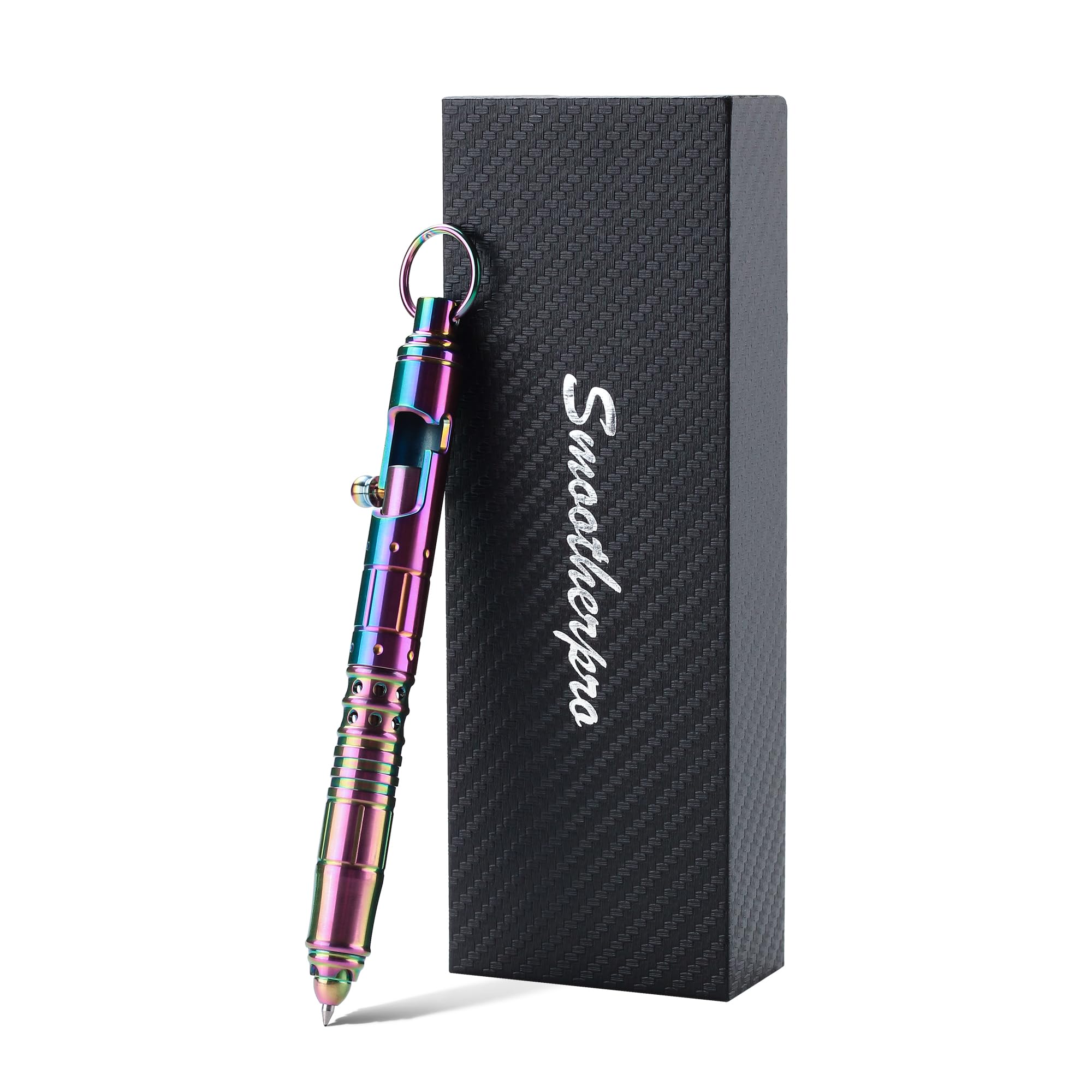 SMOOTHERPRO Titanium Bolt Action Pen | Retractable Ballpoint Pen | Compatible with Parker Refill | Heavy Duty Hollow Design for Tremor Parkinson Arthritic | Color Multicolor (HTP02)