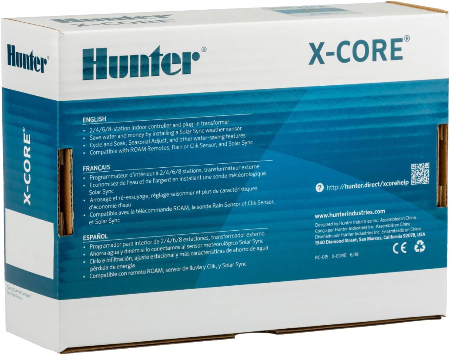 Hunter Sprinkler XC400I X-Core 4-Station Indoor Irrigation Controller, Small, Gray : Automatic Lawn Sprinkler Heads : Garden & Outdoor