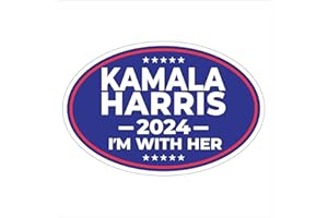 AMERICAN SCREEN PRINTING Kamala Harris 2024 I'm with Her 4" x 6" Blue Oval Shaped Presidential Campaign Car Magnet