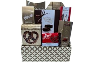 Delicious Choice Gift Basket - Includes chocolate pretzels, cookies, Belgium chocolate, Biscotti and more.