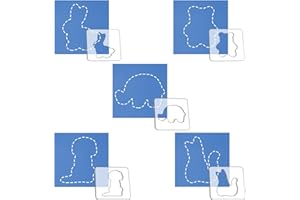 Kapyoo 5Pcs Cute Animal Freemotion Quilting Rulers and Templates Set Quilting Templates for Machine Quilting Quilting Supplies Quilting Patterns with Non-Slip Grips