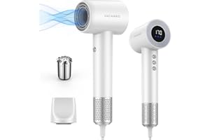 VACASSO Negative Ionic Brushless Blow Dryer, 110000RPM High Speed, Fast Drying, Low Noise With 3 Speeds & 4 Temps, Salon Quality With Magnetic Flat Nozzle for Home, Travel